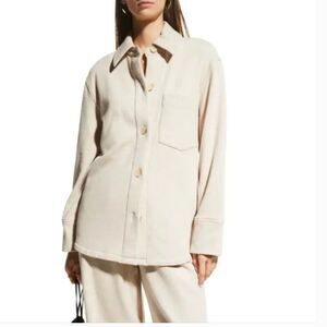 Vince Shirt Jacket Shacket Oversized White Sand Beige Large